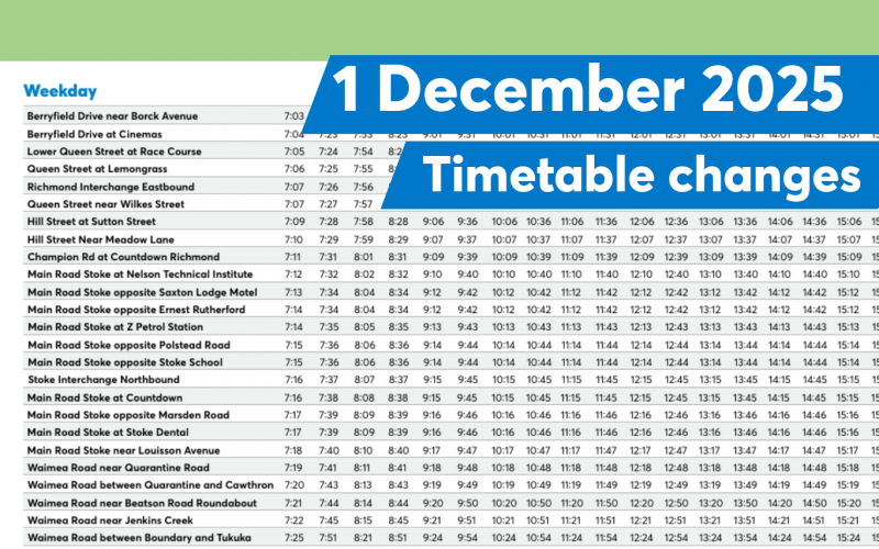 ebus timetable changes